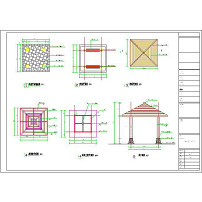 四角亭施工图一套