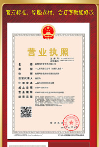 新版营业执照正本副本模板图片