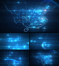 震撼科技中国地图ae模板