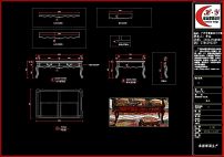 欧美茶几cad家具三视图纸
